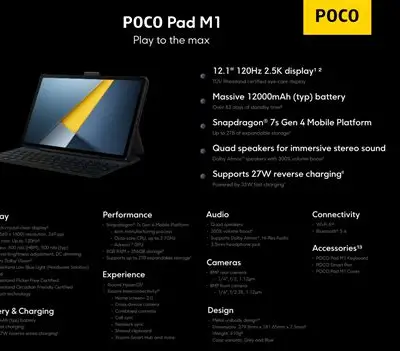 Resultado de imagem para Poco Pad M1 12" 8/256GB official